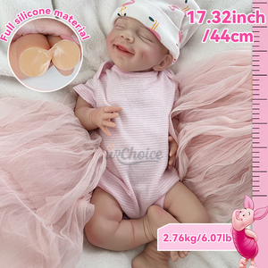 17.5 "cao-mô phỏng tình yêu sống động như thật em bé tái sinh những giấc mơ ngọt ngào mỉm cười Silicone cậu bé và cô gái Quà Tặng Búp Bê - Product Image 4