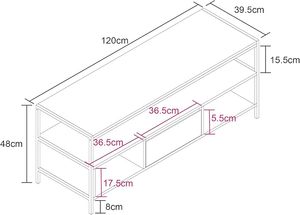 MAYHOME Modular <strong>TV</strong> Television Storage Cabinet <strong>Unit</strong>, <strong>Brown</strong> - Product Image 6