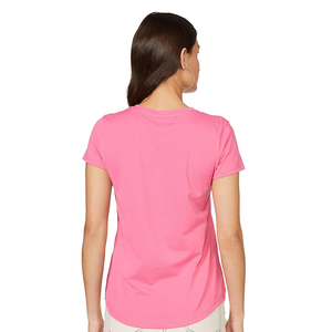 Camiseta de talla grande de Color sólido para mujer, cuello de manga corta, logotipo informal impreso, calidad de exportación directa de fábrica de Bangladesh - Product Image 6