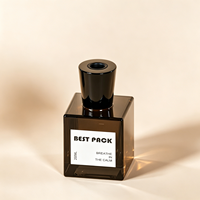 Bouteille en verre carrée de 200 ml pour aromathérapie, vide avec couvercle, décoration d'intérieur et emballage pour diffuseur à bâtonnets