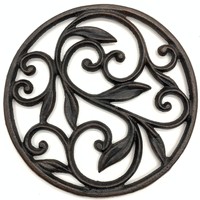 Sous-plat rond en fonte robuste pour plats chauds - Antidérapant, épaisseur 1,2 mm, résistant à la chaleur, pour table et assiettes