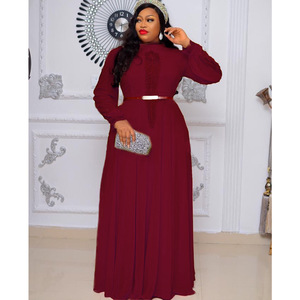 Robes décontractées à col rond pour femmes, avec ceinture, à manches longues, à la mode, printemps, nouvelle collection <span class=keywords><strong>2023</strong></span> - Product Image 4
