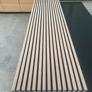 Échantillons Panneau acoustique en <span class=keywords><strong>bois</strong></span> à lattes MDF PET Panneau acoustique mural en <span class=keywords><strong>bois</strong></span> 3D Panneaux intérieurs en <span class=keywords><strong>bois</strong></span> pour murs - Product Image 3