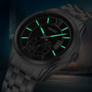 Skmei Men's Stainless Steel Watch Quartz Luminous Date Business Waterproof 3Bar 12.9mm - Product Image 1