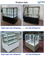 Vitrine réfrigérée pour gâteaux en acier inoxydable à deux portes en verre, vente chaude en usine, comptoir de présentation de desserts pour pâtisserie