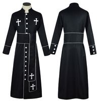 En vente prêtre médiéval Costume clergé romain pasteur Cosplay Costume hommes prêtre uniforme père Costume