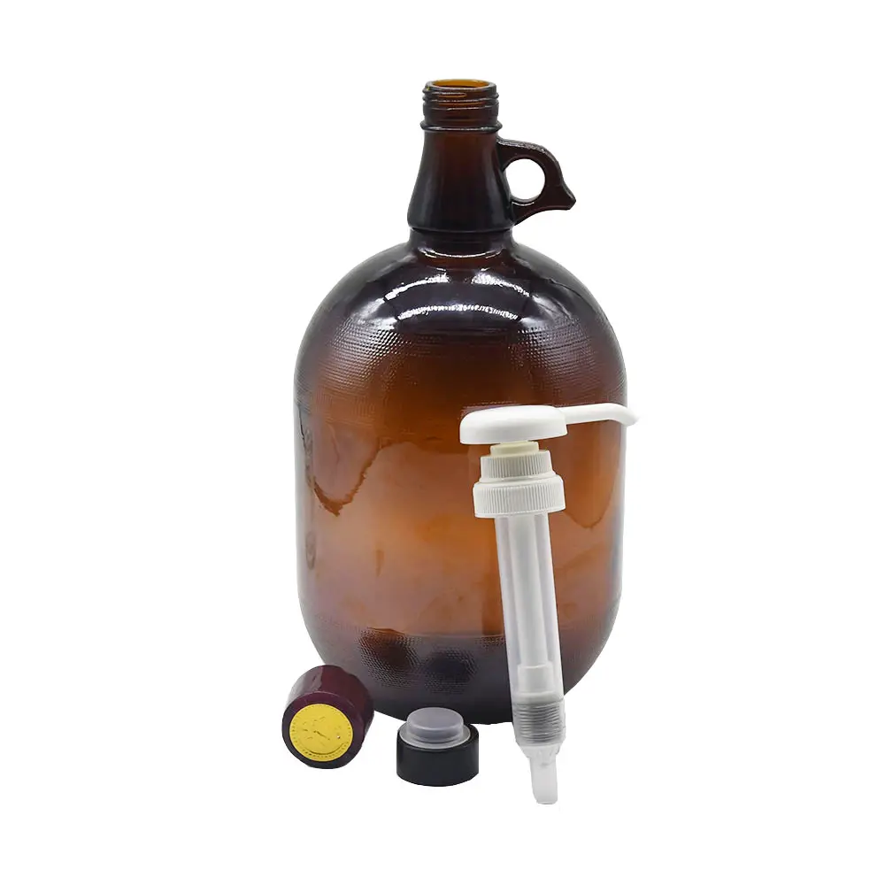 Shangji — bouteille de vin en verre avec couvercle, pour jus, ambre, vente en gros, 4l, grande qualité, usine