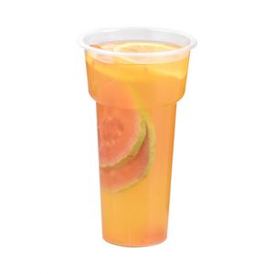 New Design Custom Guangdong <b>Plastic</b> PP Hard Beverage <b>Cups</b> Torch Shape <b>Cup</b> Boba Pearl Milk Bubble Tea <b>Cup</b> - Product Image 2