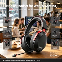 Headset Gaming Nirkabel OEM ODM dengan Peredam Kebisingan, Latensi Rendah, Lampu RGB, Suara Surround untuk Ponsel & Komputer