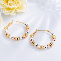 Últimos Pendientes de Aro Grandes Chapados en Oro de 18k Estilo Vintage, Joyería de 18k con Diamantes y Perlas, Material de Latón, Pendientes de Aro Modernos