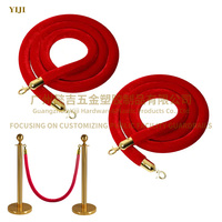 Corde en velours rouge pour barrière de file d'attente, vente directe usine