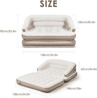 Matelas Gonflable Moderne Pliable Portable pour Camping Extérieur, Canapé-Lit Extractible 2 Personnes
