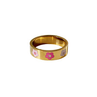 Anneau plaqué or 18k, pour femme, bijoux en acier inoxydable, tendance personnalisée, motif étoile, cœur, fleur, bagues, 2022