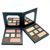 Palette de maquillage OEM personnalisée, imperméable, hautement pigmentée, 9 teintes d'ombres à paupières et de blush, palette en papier, palette en carton