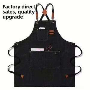 Wholesale Thickened Cotton Bib Apron Cross-Border Use Home Kitchen Milk Tea Shop Cleaning <b>Denim</b> <b>Material</b> for Foreign Trade - Product Image 3