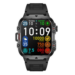 Jam Tangan Pintar Pemantau Tekanan Darah Pemantau Tidur Pelacak Kebugaran Detak Jantung Tahan Air Olahraga Luar Ruangan Senter Jam Tangan Pintar untuk Pria - Product Image 3