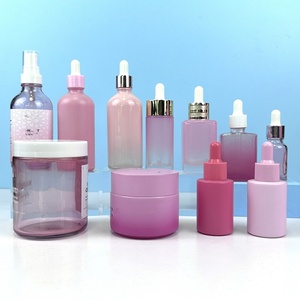 China Wholesale 50g 100 30 pink Glass <b>Plastic</b> Cosmetics <b>Jar</b> with Lid Foaming Handwash Bottle Screw Cap Glass Bottle with Dropper - Product Image 4