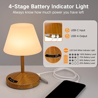 Lampe de table sans fil rechargeable DC flexible IP54 avec batterie externe 4000 mAh, 3 températures de couleur, intensité réglable et commande tactile pour chevet et patio