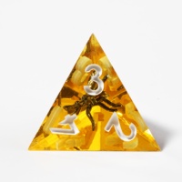 LuxeRoll 7Pcs Amber Mosquito Inlaid Resin DND Dice Set Polyhedral Dice Angka Putih untuk Koleksi Permainan Papan TRPG Dadu DND