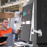 Soportes de Monitor Industriales Meisonic de Pared con Bandeja para Teclado, para Dos Monitores, Lanzamiento 2026