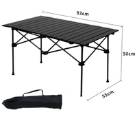 Table de camping pliante, table de plage portable avec sacs de transport pour camping en plein air, randonnée, pique-nique, plage, pêche