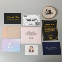 Carte de remerciement avec impression de logo de taille personnalisée carte en papier épais de 400gsm 800gsm avec votre propre conception à faible quantité minimale de commande pour les petites entreprises