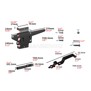 Loquet de sécurité à ressort pour portail en acier, poignée de porte noire pour clôture en bois - Product Image 3