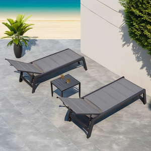 Tumbona Doble para Exteriores con 5 Posiciones Ajustables, Tumbona con Ruedas para Tomar el Sol, Silla para Broncearse para Hoteles y Playa - Product Image 5