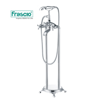 Frassio robinets autoportants rétro de luxe en laiton Royal pour salle de bains, or brossé pour baignoire robinet de bain autoportant monté au sol