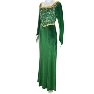Disfraz de Princesa de Cuento de Hadas Verde para Halloween, Disfraz de Cosplay para Mujer, Fantasía Medieval, Disfraz de Poliéster para Fiesta de TV y Cine - Product Image 3