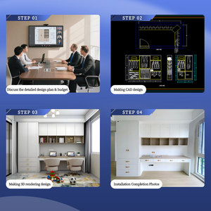 Happy Houses Ensemble de placard de garde-robe personnalisé en bois minimaliste moderne avec placards d'éclairage LED pour meubles de <span class=keywords><strong>dressing</strong></span> de chambre à coucher - Product Image 3