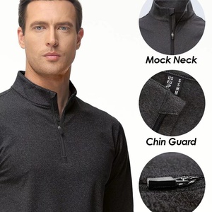 Sudadera deportiva de hombre con media cremallera, forro polar premium, color heather, manga larga, para golf, con cremallera de media cuarto, estampado personalizado - Product Image 4