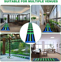 Tapis de putting en velours cristal portable, long tapis d'entraînement de golf avec support antidérapant, aide à l'entraînement au putting