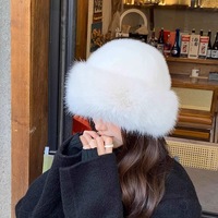 Jxwatcher 2025 nuevo Otoño Invierno cálido sombrero de pescador peludo lavabo de felpa moda gorros de pelo frío niñas mujer sombrero de cubo de piel sintética