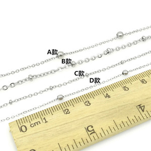 Stainless Steel O-Shaped Flattened <b>Chain</b> Ball Bead Necklace Clavicle <b>Chain</b> Unisex Fashion Jewelry - Product Image 2