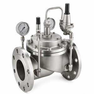 Vanne de régulation industrielle 200X-16P en acier inoxydable avec siège métallique certifiée CE pour le contrôle et le débit des conduites 200X-16P Pilot - Product Image 1