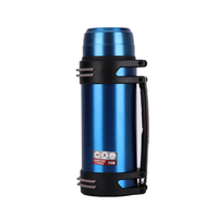 Bouteille isotherme de voyage en acier inoxydable à double paroi, grande capacité 2000 ml (2 L), avec poignée, pour garder au chaud