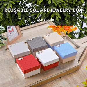 Cajas de Joyería de Cartón Cuadradas Reutilizables de 1 mm de Grosor, con Grabado, Estampado en Bronce, Logotipo Personalizado, Embalaje de Regalo Personalizable, Guangdong - Product Image 3