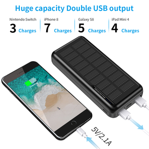 Batería Recargable de 30000 mAh, Banco de Energía Solar Portátil con Doble USB, Cargador Solar de Alta Capacidad con Batería de Litio-Polímero de Tamaño Pequeño - Product Image 2