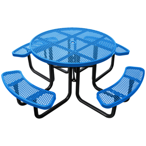 <span class=keywords><strong>Tavolo</strong></span> da Picnic in Metallo per Esterni di Grado Commerciale Resistente, 4ft 6ft 8ft, <span class=keywords><strong>con</strong></span> Panca e Foro per Ombrellone - Product Image 4
