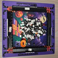 Jeu de Mahjong de luxe moderne à thème Halloween noir américain avec tuiles en acrylique au design vampire