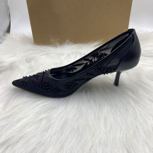 Eleganti <span class=keywords><strong>Scarpe</strong></span> da Sposa <span class=keywords><strong>con</strong></span> <span class=keywords><strong>Tacco</strong></span> Alto Ricamate <span class=keywords><strong>con</strong></span> Perle, in Tessuto a Rete Premium, Punta Affusolata e <span class=keywords><strong>Tacco</strong></span> a Spillo per Donne - Product Image 3