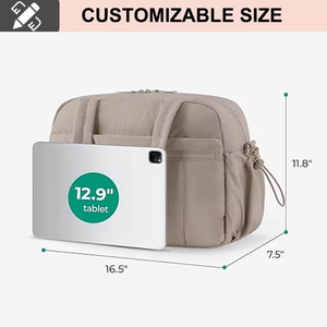 Sacs de voyage à bandoulière durables avec poignée, sacs en polyester imperméables, légers, matelassés, avec poche de rangement imperméable - Product Image 2