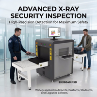 Escáner de Equipaje por Rayos X con Tecnología de IA ZKT6040 |   Inspección de Seguridad de Alta Definición 40AWG para Hoteles y Aeropuertos |   Certificado ISO/CE