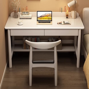 Solid Wood Desk With Drawer 80X60X75CM Rectangle Student Home Office <b>Study</b> Desk - Product Image 3