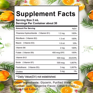 Integratore Liquido Senza Alcol di Complesso Vitaminico B, <span class=keywords><strong>8</strong></span> Vitamine B Complete per Energia e Supporto del Metabolismo per Adulti e Bambini - Product Image 6