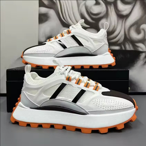 Scarpe sportive Casual traspiranti in Mesh Sole pesanti bianche alla moda - Product Image 1