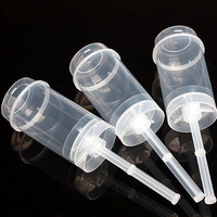 Lance-confettis, bâtonnets transparents, lance-confettis pour gâteaux, bâtonnets en plastique ronds, bâtonnets à pousser pour gâteaux avec couvercles
