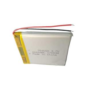 Полимерный ионный аккумулятор <span class=keywords><strong>3</strong></span>,7 в 2000 мАч 754650 батарея, высокая разрядка lipo батарея - Product Image 1