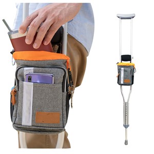 Free sample Hot Sell Taiwan Pearl Coated Crutch bag Premium <b>Water</b> Resistant Hanging Zip Storage <b>Pouch</b> Crutch Bag Bottle Holder - Product Image 1